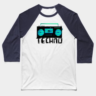 Music Vintage Techno Radio for Techno DJ Baseball T-Shirt